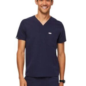 Figs Mens Xlarge Three-Pocket Scrub Top Vneck Navy Color